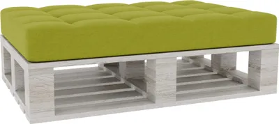 Image de Coussin pour palette, Coussin d'assise pour palette Dossier piqué PFG (Coussin d'assise 120x80, Lime)