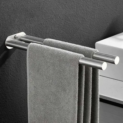 Produktbild von bedee Handtuchhalter Doppelstange Edelstahl 304 Silber 40 cm, 11x9 cm, Rostfrei für Bad, Küche, Schlafzimmer, Büro