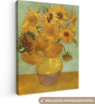 Obrázok produktu pre MuchoWow® - Plátno - Slnečnice - Vincent van Gogh, nástenná maľba, nástenné dekorácie obrazy obývacia izba, 60x80cm