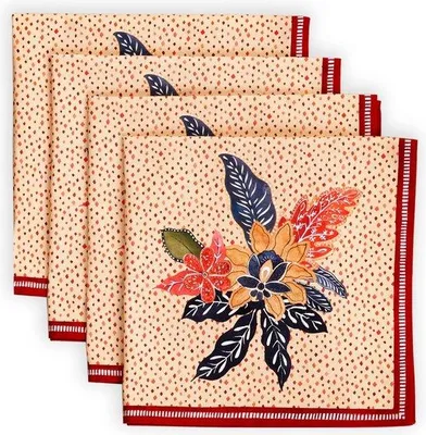 Immagine prodotto di Set di tovaglioli morbidi in cotone 100%, 4 pezzi, 45x45 cm