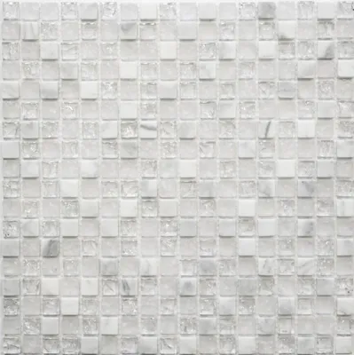 Produktbild von Mosaikfliese Transluzent weiß Glasmosaik Crystal Stein weiß MOS92-0102_f