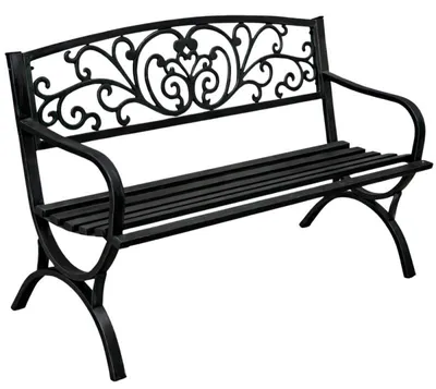 Immagine prodotto di LEAN 29321 Panchina da giardino in metallo 127 × 60 × 85 cm, nera
