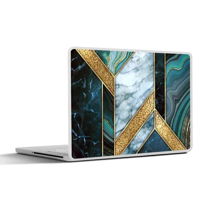 Produktbild von MuchoWow® Laptop Aufkleber Sticker Cover Marmor - Mosaik - Gold 25x18 cm - Laptop-Deko