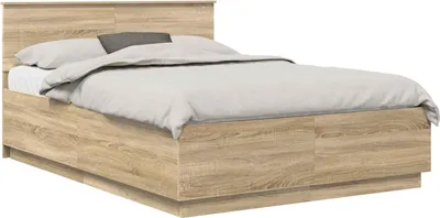 Produktbild von vidaXL Bettrahmen mit Kopfteil Sonoma-Eiche 140 x 200 cm Holzwerkstoff