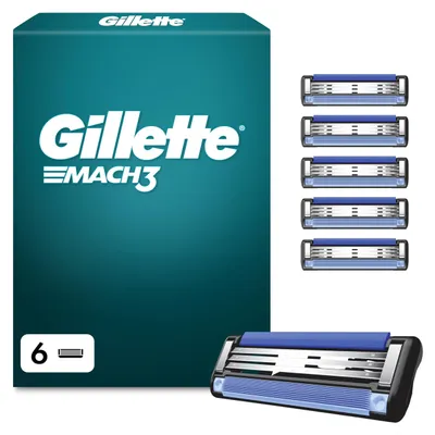 Immagine prodotto di Gillette 8700216503358 Lame di ricambio Gillette per il sistema Mach3, confezione da 6 pezzi