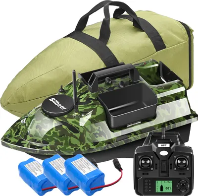 Produktbild von 500M Futterboot mit GPS Köderboot GPS Drahtloses Fischköderboot 3 Trichter Spielzeugboot Fischfinder Boot+3 Batterien+Tragetasche
