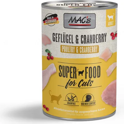 Produktbild von MAC´s Geflügel & Cranberry Nassfutter für Katzen naturell
