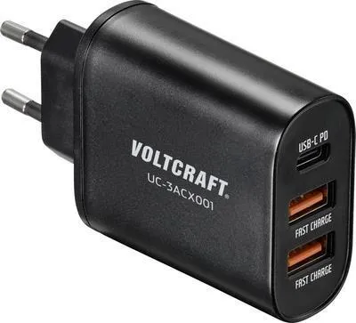 Obrázek produktu pro VOLTCRAFT UC-3ACX001 VC-12231145 Nabíjecí zásuvka USB Výstupní proud (max.) 3000 mA 3 x USB, zásuvka USB-C (Power Delivery) (VC-12231145)