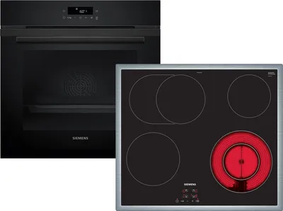 Produktbild von Siemens PQ223EA00Z (HB271ABB3+ET645BNA1E), Keramik, 4 Zone(n), Glaskeramik, Schwarz, Berührung, 58,3 cm