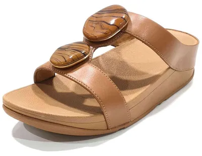 Produktbild von FITFLOP FitFlop Fino Marbled-Stone H-Bar Slides BRAUN 38