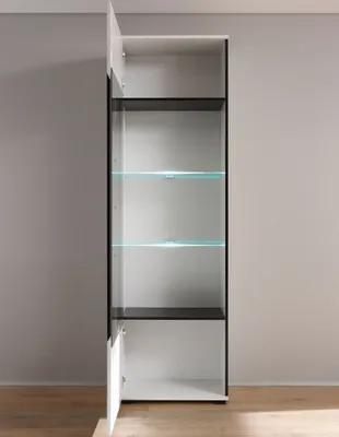Produktbild von Wohnwand Set COLORADO-61 in weiß Hochglanz mit 2 Vitrinen inkl. LED und großem Sideboard BxHxT: 300x200x42cm