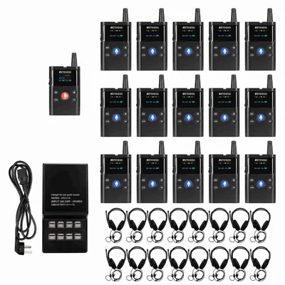 Produktbild von Retekess TT126 Tour Guide System, Kabelloses Zweiwege-Headsets, 280 m, Automatische Kopplung, Audioguidesystem für Werksführungen, Busse, Reisebüros