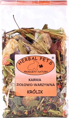 Produktbild von Kräuter-Gemüse-Futter für Kaninchen - Natürliche Gesundheitsmischung 150g