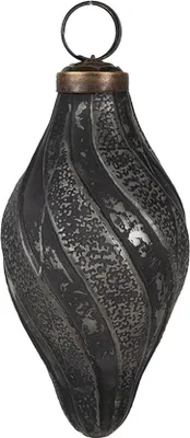 Immagine prodotto di Guaina natalizia Clayre & Eef Ø 6x11 cm Vetro nero grigio