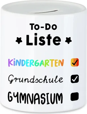 Produktbild von To Do Liste Spardose  Checkliste 5. Klasse Gesamtschule Gymi Geschenkidee