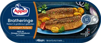Produktbild von APPEL Filetierte Bratheringe in würzigem Aufguss 325g