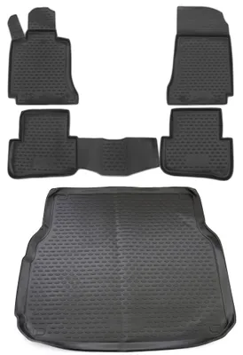 Gummi Kofferraumwanne + Fußmatten Set für Mercedes C-Klasse S204, Bj. 2007-2015