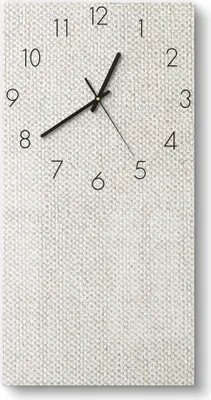 Produktbild von DEQORI Glasuhr 30x60 cm Zahlen 'Leinengewebe Nahaufnahme' Wanduhr Glas Uhr Design leise