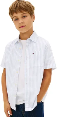 Zdjęcie produktu dla Koszulka chłopięca Tommy Hilfiger Flex Ithaca Stripe, krótki rękaw, wielokolorowa (odcień niebieski)