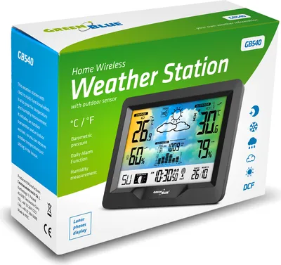 Obrázek produktu pro Meteorologická stanice Barevný displej Hodiny Vnitřní teplota Venkovní teplota Předpověď počasí