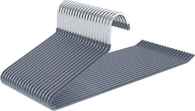Produktbild von Metallische Hosenbügel, 20 Stück – Platzsparende Kleiderbügel für Hosen mit rutschfestem Design – 38 x 13 cm – Grau – Perfekt für Zuhause und Reisen