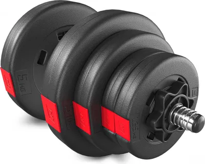 Obrázok produktu pre Hop-Sport Sada činiek - Sada činiek 20 kg - činka 30 mm s vrúbkovanými hviezdičkami