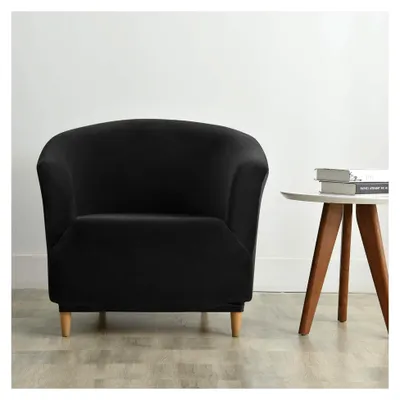 Produktbild von Sesselbezug Samt 2 Stück für Tullsta Cocktailsessel Stretch Schwarz