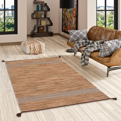 Produktbild von Natur Teppich Kelim Toskana Braun, Größe:120x180 cm