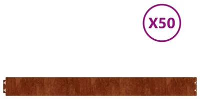 Immagine prodotto di Bordure per Prato 50 pz 10x103 cm Flessibili in Acciaio Corten