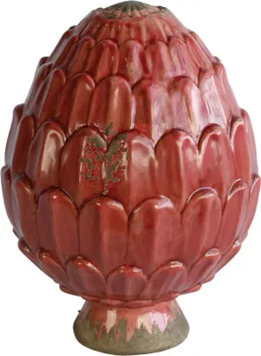 Produktbild von Zapfen aus Keramik rot 20 cm hoch Rosenkugel für Stab Gartendeko Dekokugel