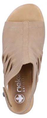 Produktbild von Rieker Damen Schaftsandale mit Hochfront und Blockabsatz 64678, Größe:37 EU, Farbe:Beige