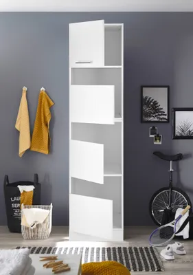 Produktbild von Wäscheschrank Badschrank Wäschesammler Wäscheregal 50 cm Weiß Clara Respekta
