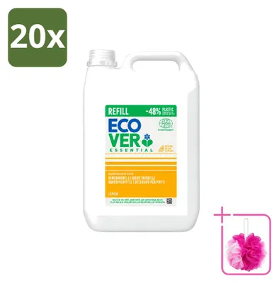 Produktbild von 20 x Ecover Essential Spülmittel Zitrone - 5 Liter - Sparpackung - 20 Stücke