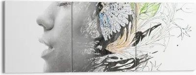Produktbild von Bild auf Leinwand - Leinwandbild - Frau Abstraktion - 150x50cm - Wand Bild - Wanddeko - Wandbilder - Leinwanddruck - Bilder - Kunstdruck - Wanddekoration - Leinwand bilder - Wandkunst - CA150x50-3964