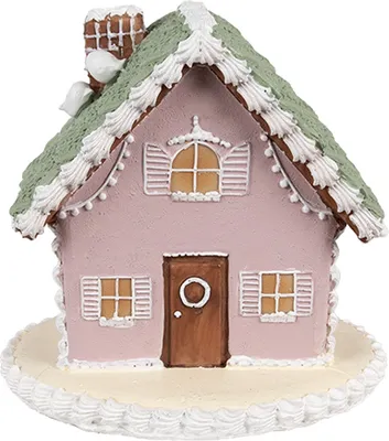 Zdjęcie produktu dla Clayre & Eef Domek z piernika 12 cm różowy bawełna