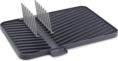 Immagine prodotto di Scolapasta in plastica regolabile e pieghevole con vaschetta di raccolta in grigio - Organizzatore per la cucina