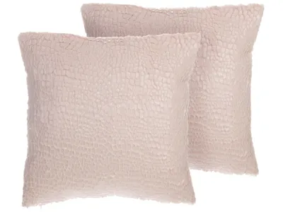 Obrázok produktu pre Sada 2 dekoratívnych ružových vankúšov 45 x 45 cm glamour moderný dizajn