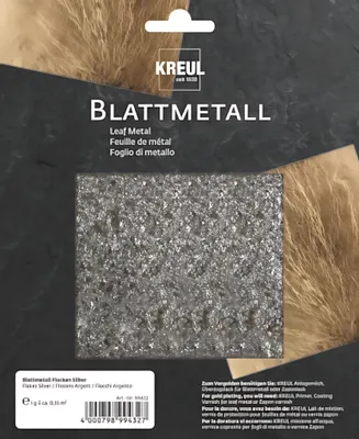 Produktbild von KREUL Blattmetall Flocken Home Design ART DECO silber 2 Gramm