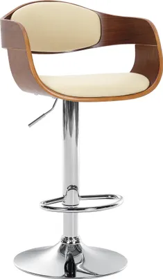 Produktbild von CLP Barhocker Kingston Kunstleder drehbar mit Höhenverstellung - walnuss/creme