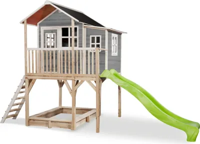 Produktbild von EXIT Loft 750 Holz Spielhaus, Spielhaus für Draußen,Holz, Kinder, Grau