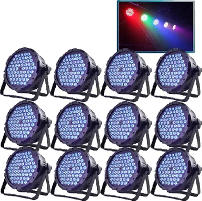 Obrázek produktu pro Osvětlení pro jeviště, RGB barvy, ovládání DMX512, 12 kusů světel s 60 LED diodami