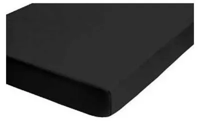 Biberna 02744 Feinbiber Spannbetttuch Deluxe 200 x 200 cm Schwarz