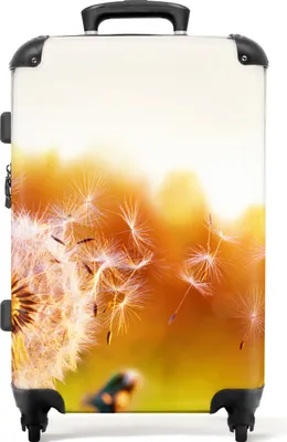 Produktbild von NoBoringSuitcases.com® Großer Koffer - Löwenzahn - Blumen - Sonne - Frühling - Botanisch - Kombinationsschloss TSA - Hartschalen Trolley 4 Rollen - 72 liter - Reisekoffer - 66 cmKoffer Mittelgroß 67x43x25 cm, 72L,