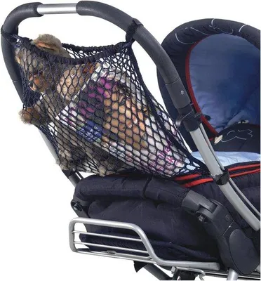 Productafbeelding van Boodschappennet voor Kinderwagen - Zwart Nylon