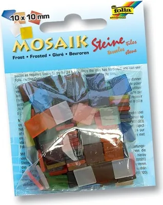 Immagine prodotto di folia 58209 Pietre di mosaico, 10 x 10 mm, 190 pezzi, resina sintetica, gelo, 20 colori, multicolore (1 pezzo)