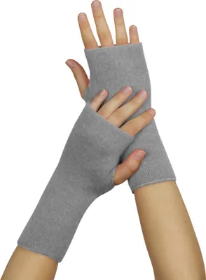 Produktbild von wobera Angora Pulswärmer oder Stulpen mit Daumenloch (Gr. 3, Farbe: silbergrau)