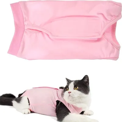 Produktbild von Recovery Suit Katze, Haustiere Schutz Kleidung Wiederherstellung Anzug Weste, Professional Recovery Anzug, katzenbody nach op,OP-Kleidung für Haustiere(Rosa,M)