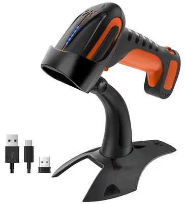 Productafbeelding van Tera Pro 3-in-1: Extreem krachtige barcodescanner, draadloos, 1D/2D/QR-code, Bluetooth, draadloos 2,4 GHz en met USB-C kabel. Industriële 1D barcodescanner