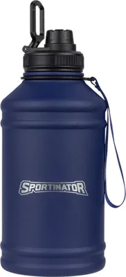 Produktbild von SPORTINATOR Edelstahl Trinkflasche "Hydrated" 2,2L | BPA-frei & Spülmaschinenfest | Mit Trageband & Schlaufe | Fitness & Sport, blau | STR-69