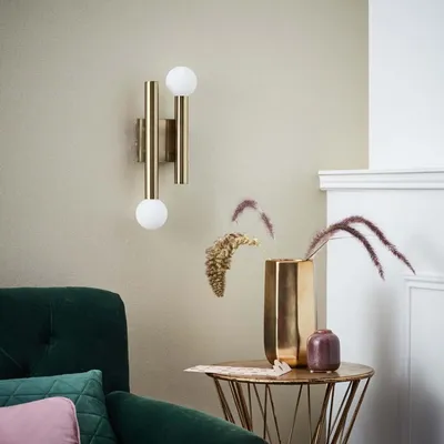 Image de BRILLIANT Lampe Lucky Applique 2flg laiton antique | 2x QT14, G9, 18W, convient aux ampoules à culot à broches (non incluses) | convient aux ampoules LED